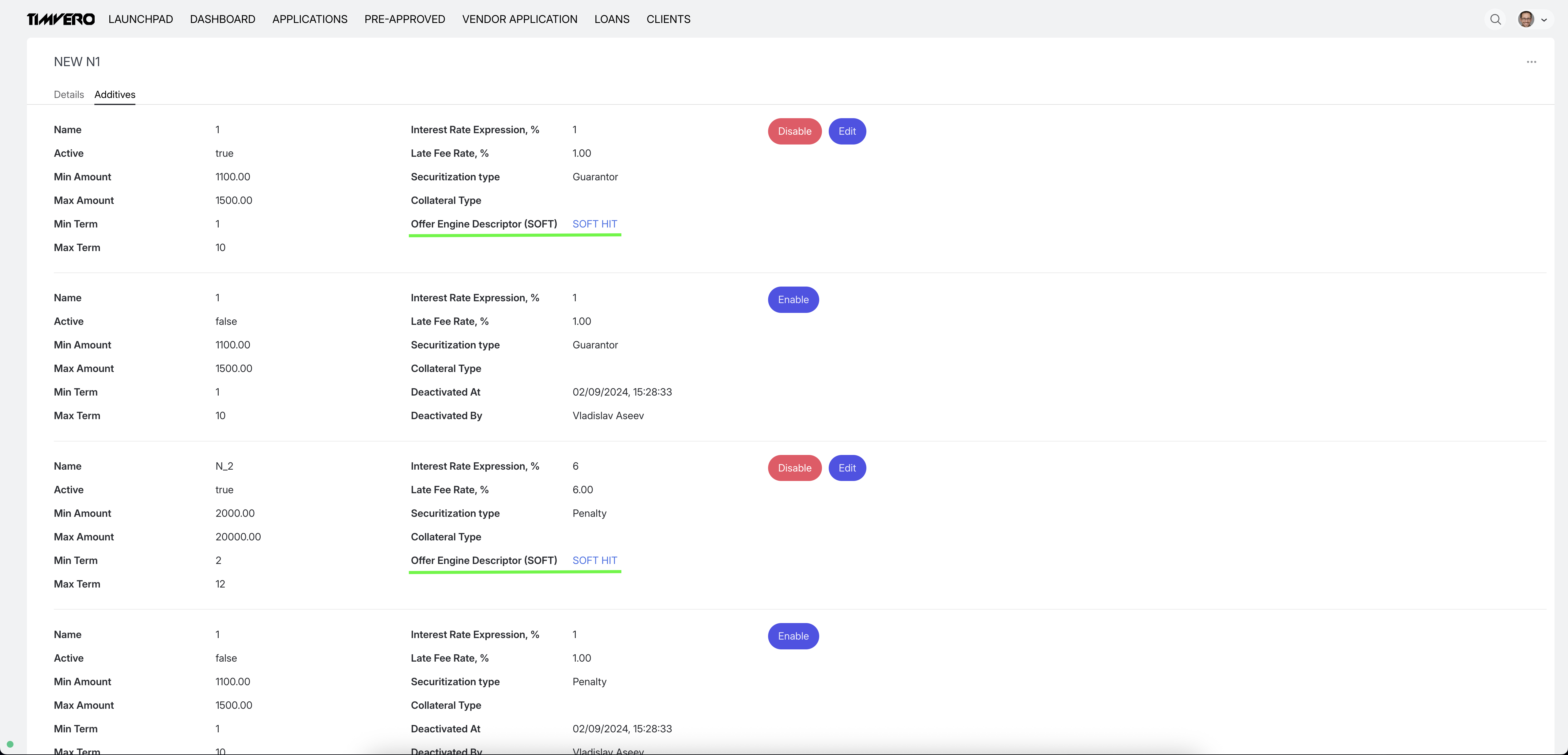 Pricing Engine Configuration